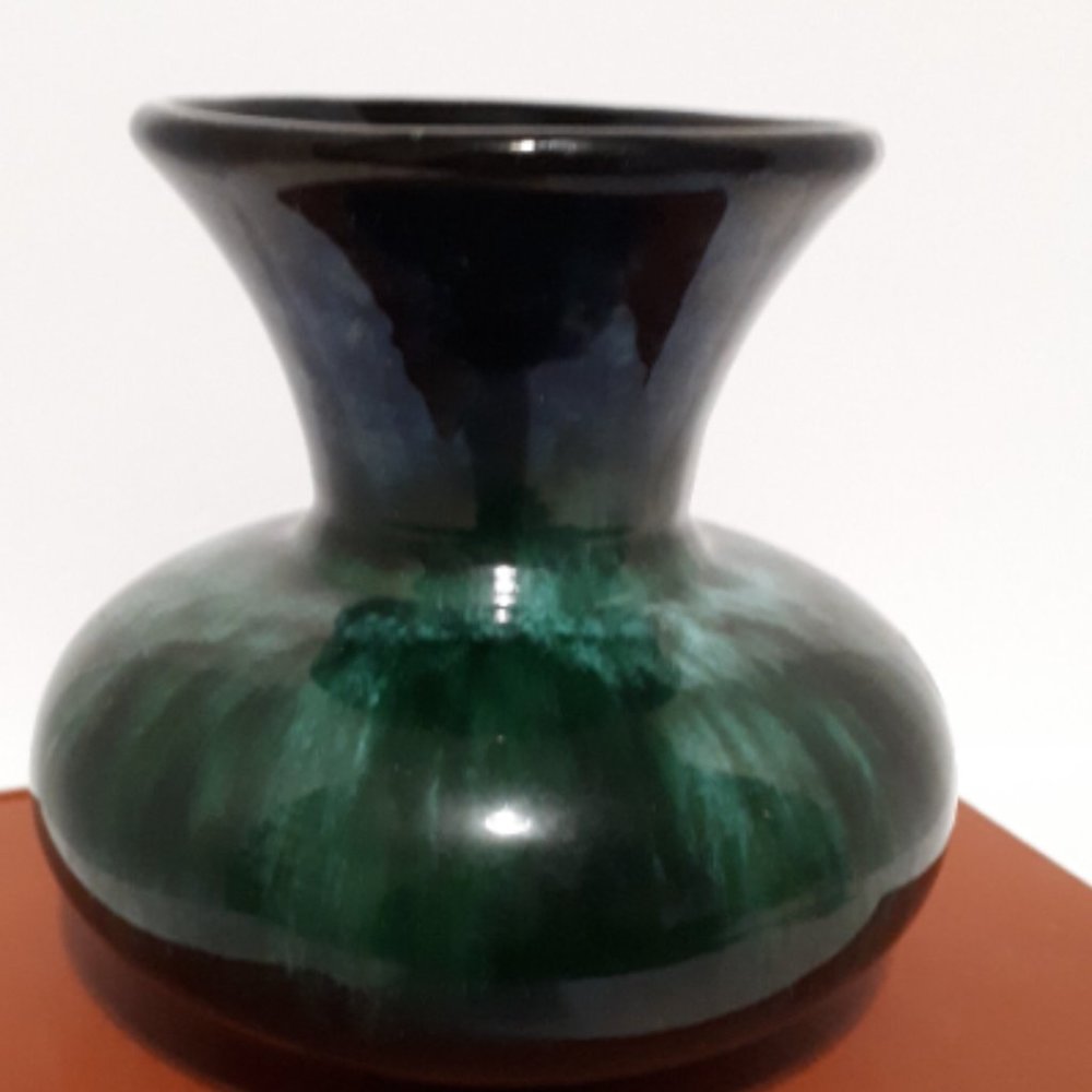 Blue Mountain Pottery Vase Vintage Small Blue Green Vase
